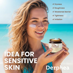 DERPHEA 22% non-nano zinc oxide on skin provides mineral coverage.