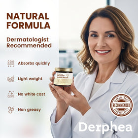DERPHEA fragrance-free formula supports irritated or sensitive skin.