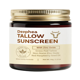 DERPHEA sunscreen bottle offering SPF 50 for sensitive skin protection.