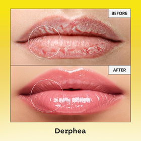 DERPHEA overnight lip mask jar emphasizing nourishing tallow and vitamin E