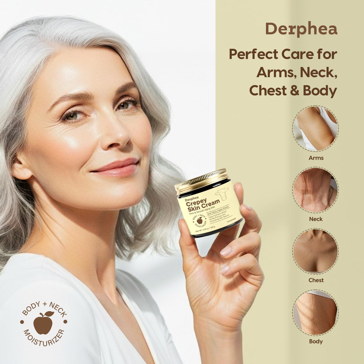 DERPHEA creamy texture seen in tub for easy daily use.
