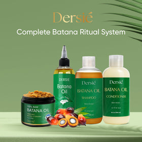 Dersie Batana Oil bottle and paste together illustrating hair nourishment ritual