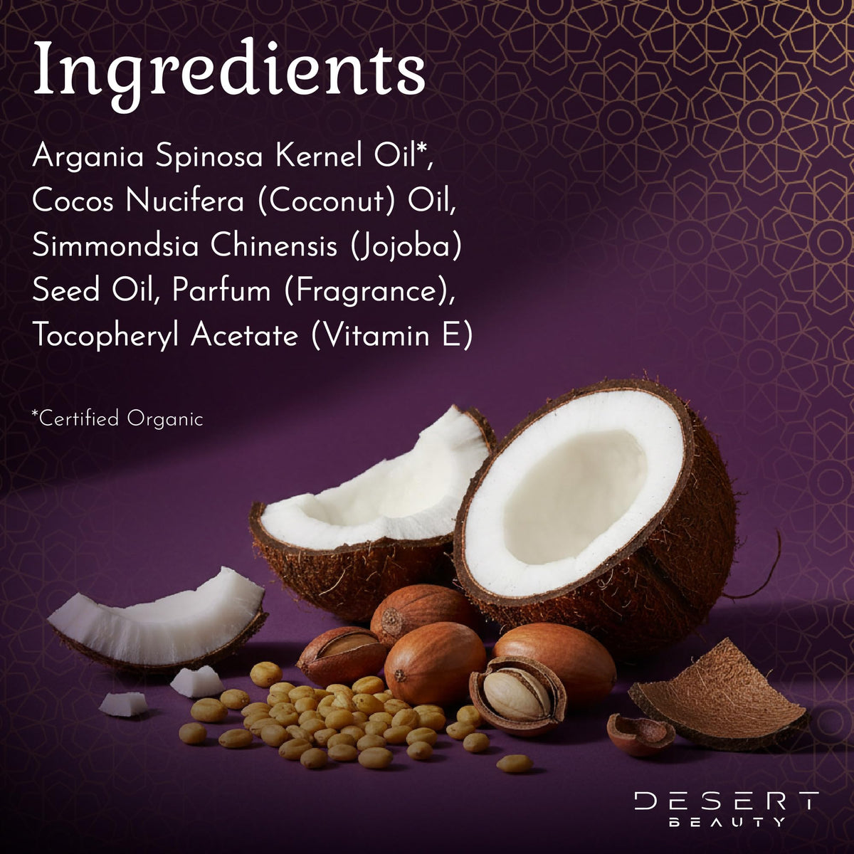 Desert Beauty Argan Oil sits on bathroom shelf for daily routine.