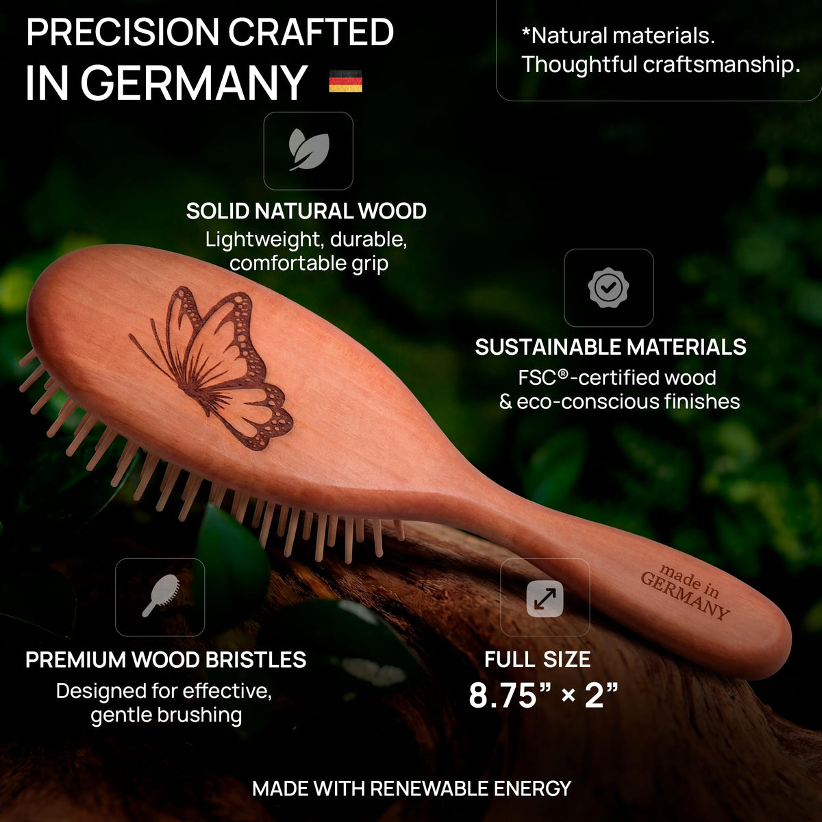 Elegant gift for natural hair care lovers with a butterfly engraving.
