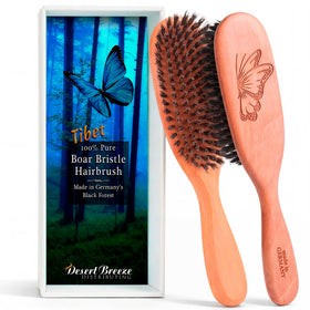 Ergonomic pear wood grip for precise brushing.