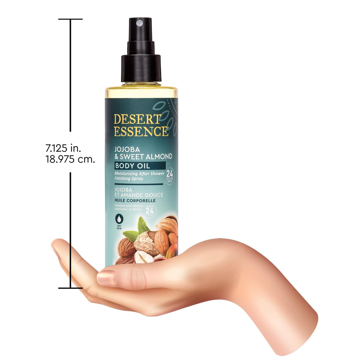 Desert Essence after-shower routine improves skin feel for sensitive skin.