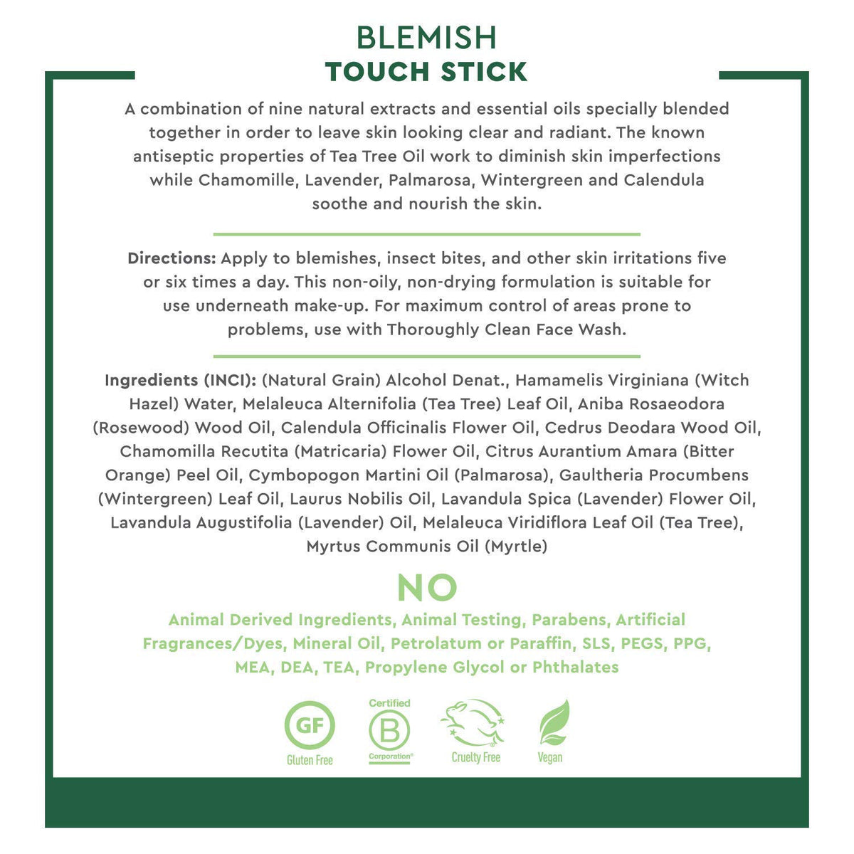 Desert Essence blemish touch stick featuring tea tree oil.
