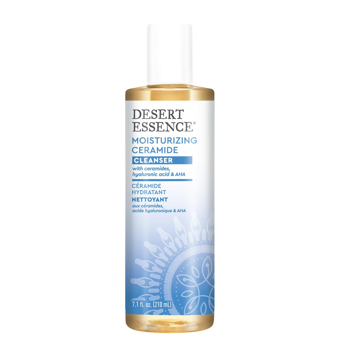 Desert Essence Moisturizing Ceramide Cleanser foaming action over skin.