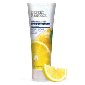 Desert Essence Italian Lemon lotion jar creamy texture for daily use.