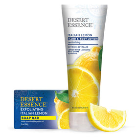 Desert Essence lemon lotion on skin delivers soft, refreshed feeling.