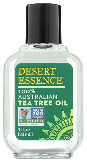 Desert Essence Tea Tree Oil 1oz bottle, versatile topical oil.