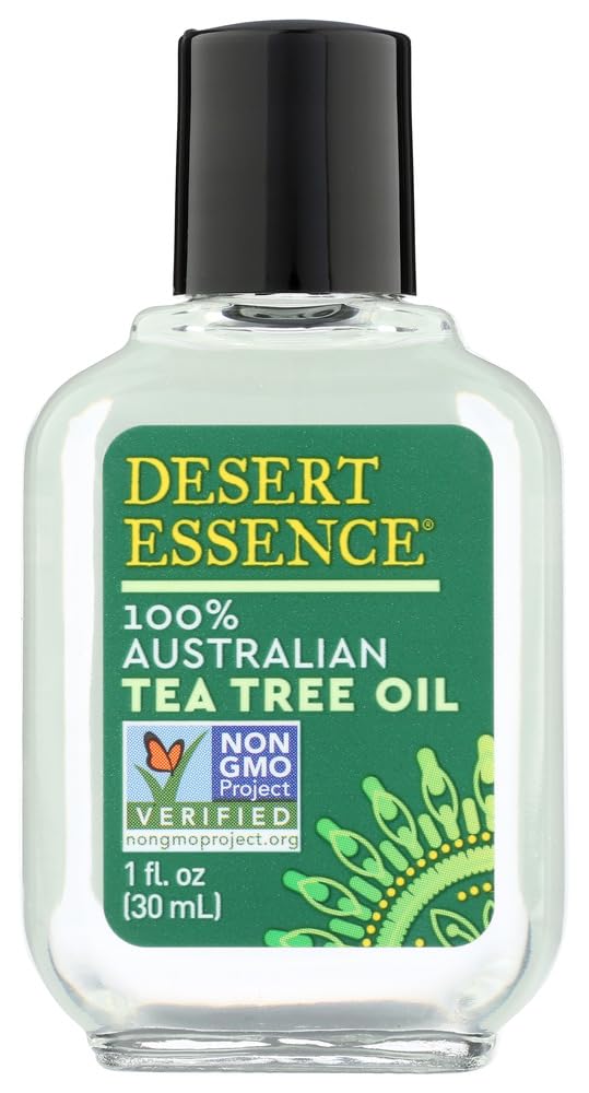 Desert Essence Tea Tree Oil 1oz bottle, versatile topical oil.