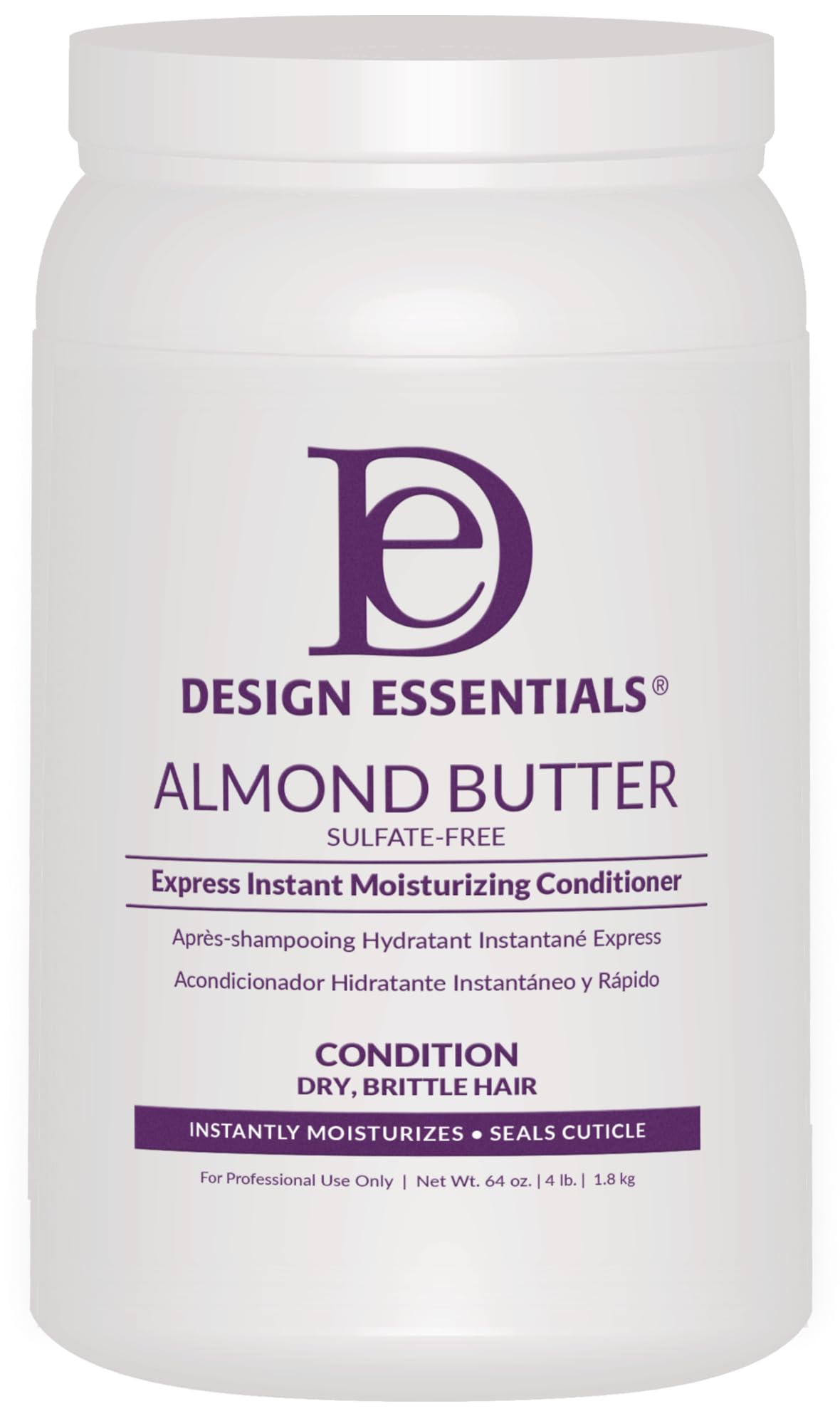 Design Essentials Almond Butter Express Conditioner bottle with pump delivers deep moisture for dry hair.