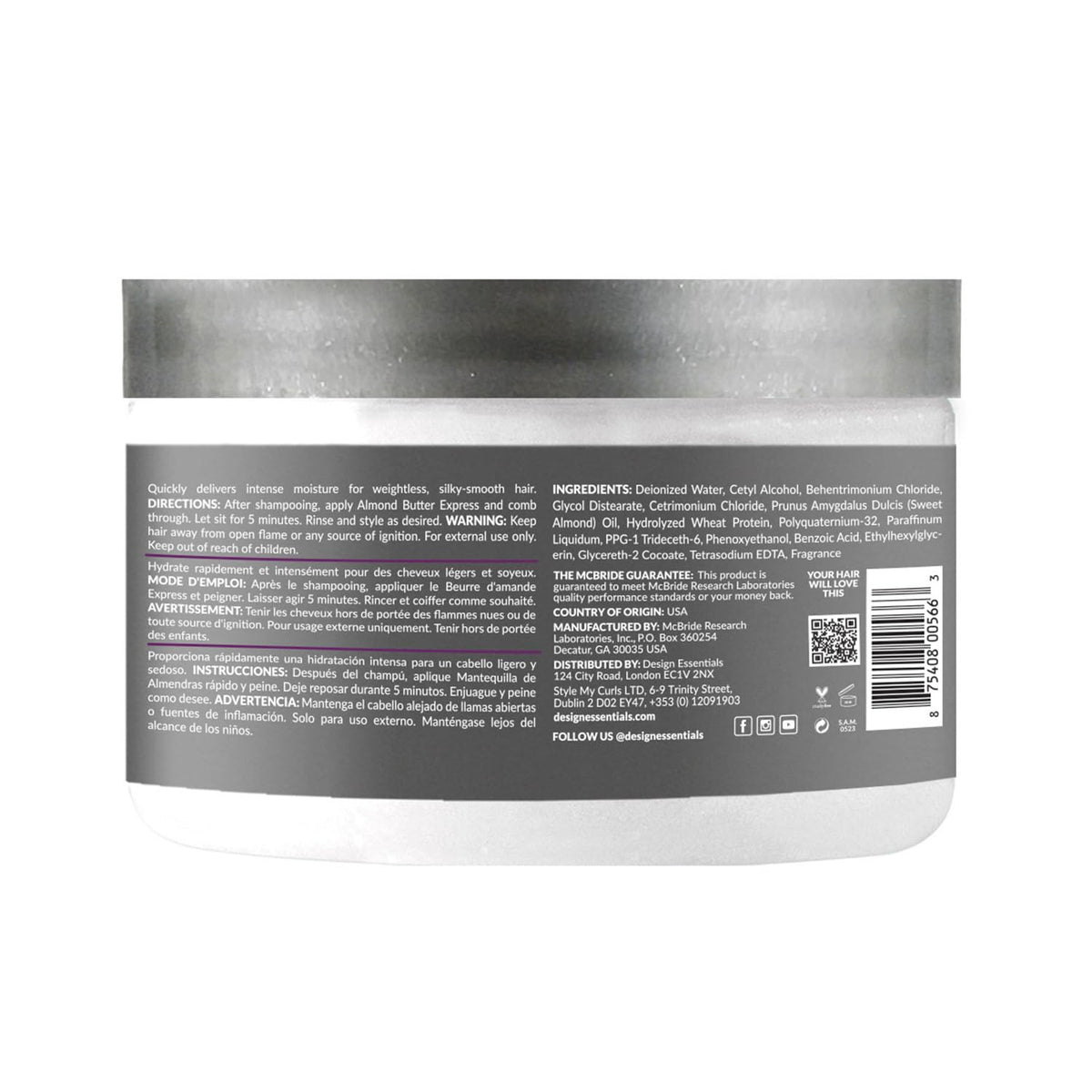 Design Essentials Almond Butter Express creamy texture application boosts detangling for a smooth finish.