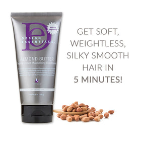 Design Essentials Almond Butter Express application on hair for deep hydration without heaviness.
