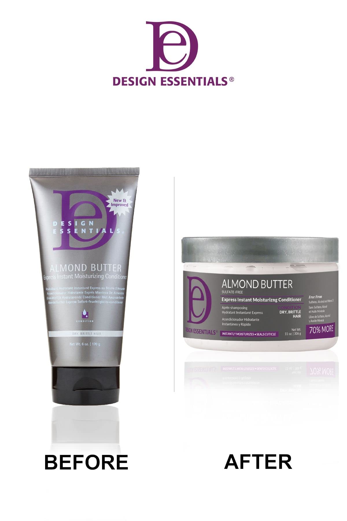 Design Essentials Almond Butter Express shine finish highlights natural, lightweight shine.