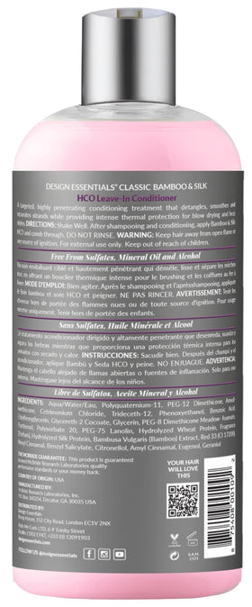 Bamboo extract and silk amino acids in a smooth leave-in texture for detangling