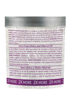 Close-up texture of Design Essentials Contours Gel showing a clear, non-flaking formula