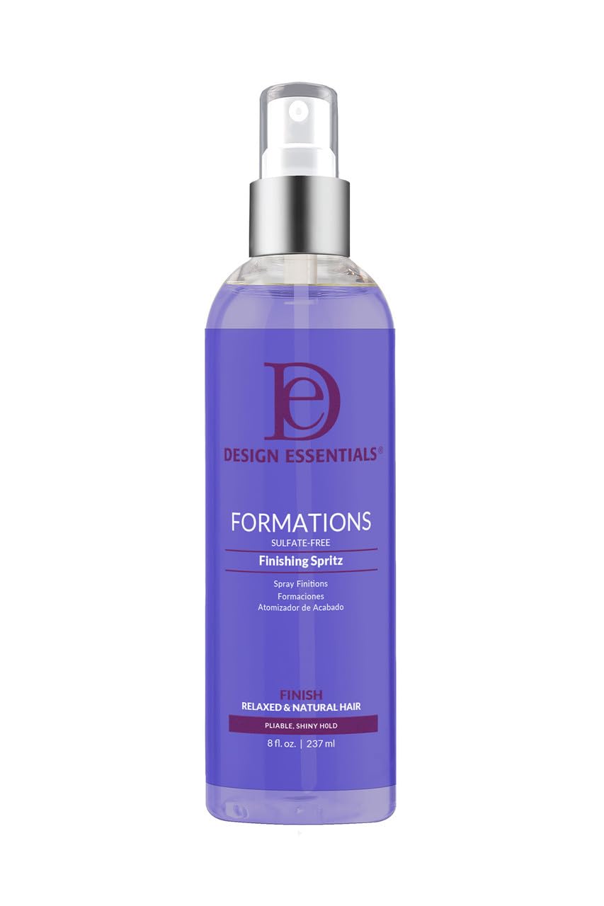 Design Essentials Formations Spritz bottle pour for even application and light hold.