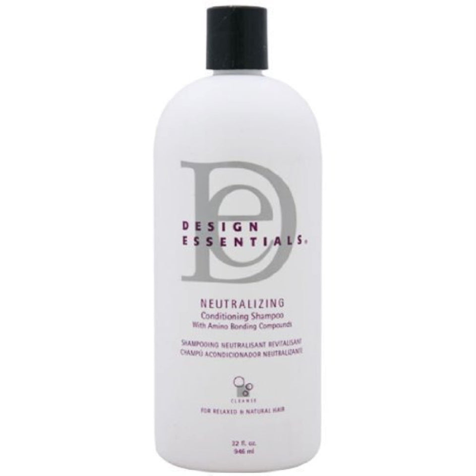 Design Essentials Milk & Honey Neutralizing Shampoo bottle with color indicator for post-relaxer care