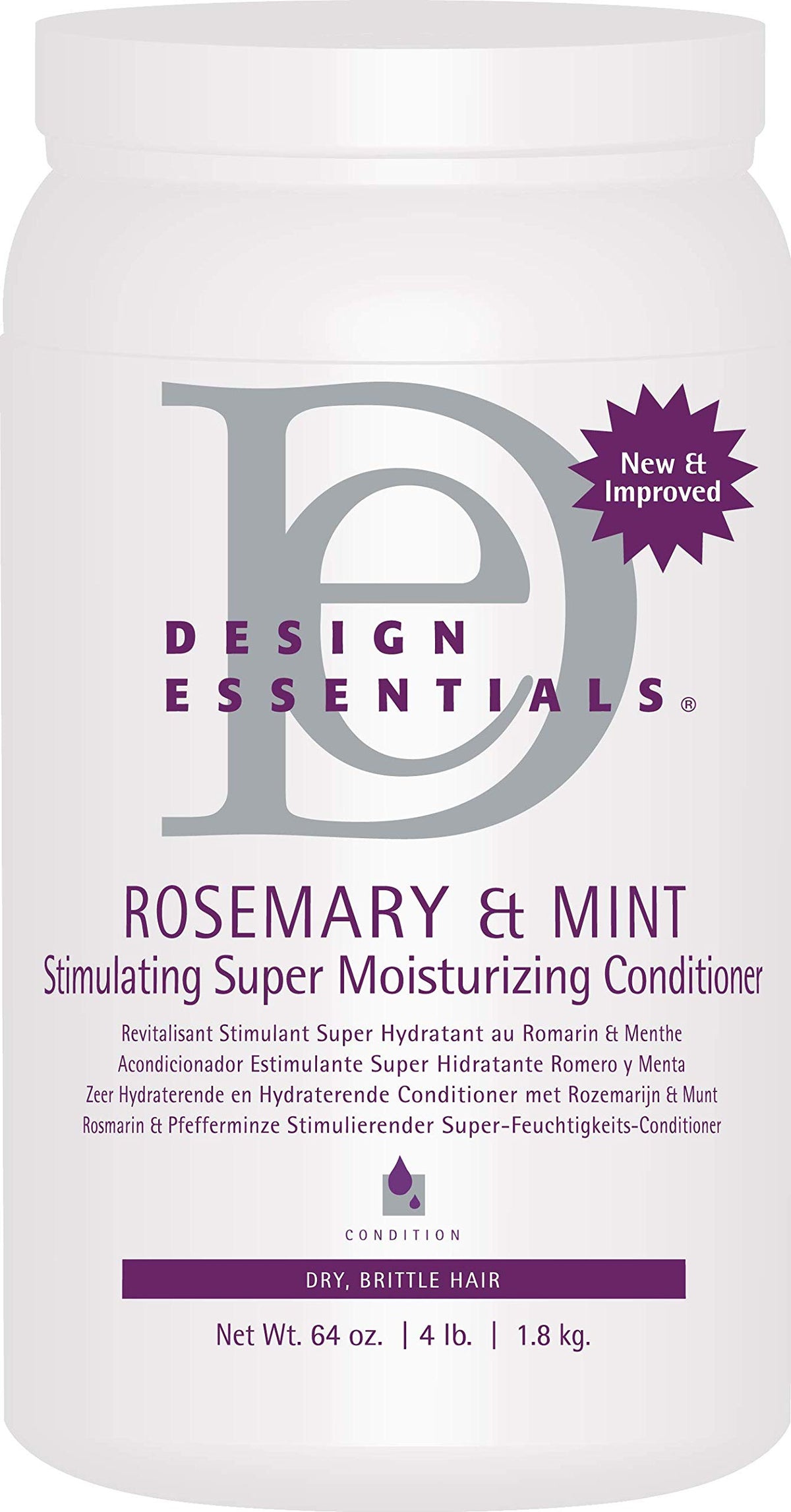 Design Essentials Rosemary & Mint conditioner bottle for scalp refreshment and hydration