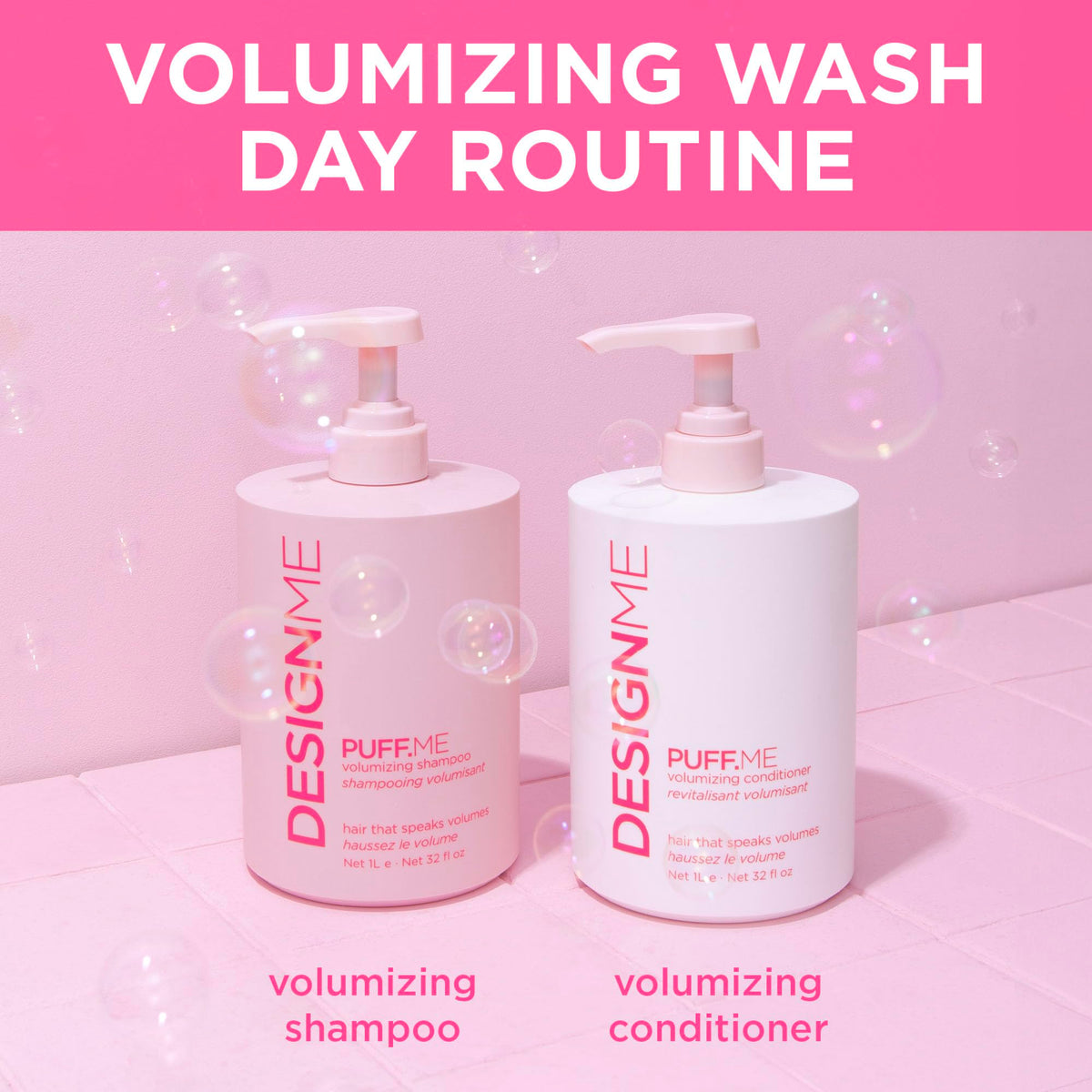 Design.Me Puff.Me roots lifted during styling for added volume
