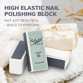 Design Nail Flash Shiner Block white polishing delivers natural shine without polish