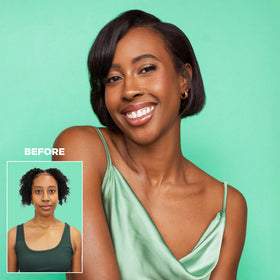 Design.Me Hydrating Conditioner applying mid-lengths to ends for detangling