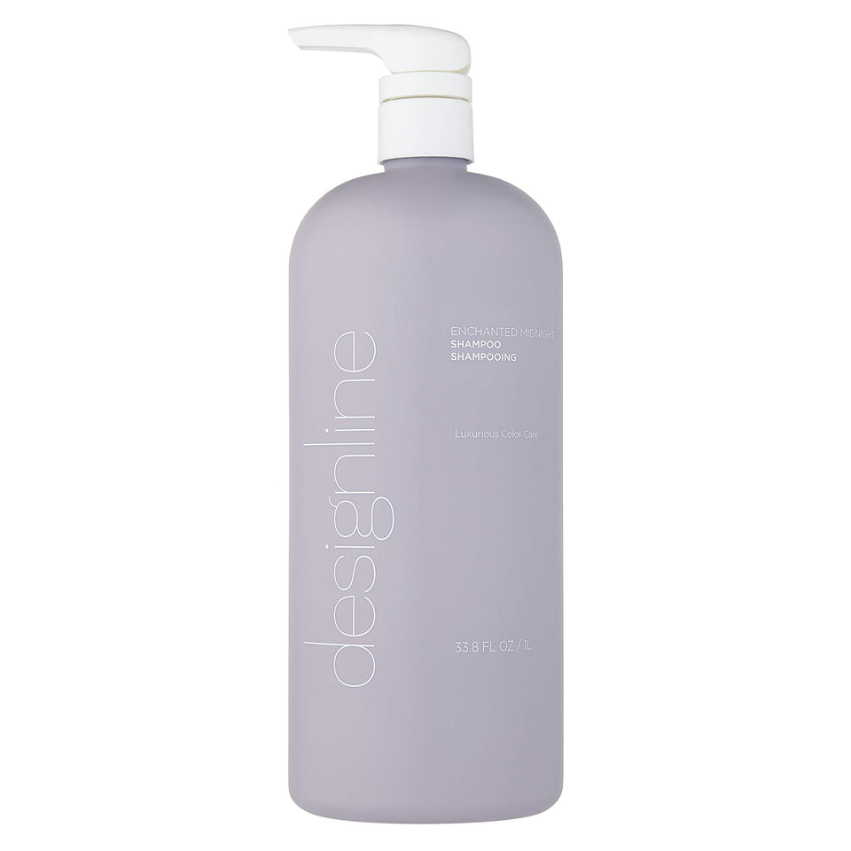 DESIGNLINE Enchanted Midnight Shampoo bottle showcasing sulfate-free color-safe cleansing.