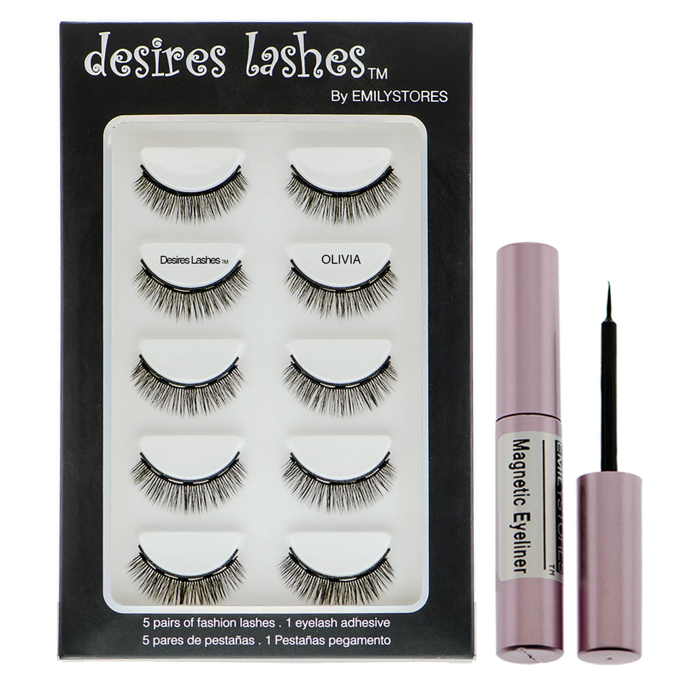 DESIRES LASHES Olivia magnetic lashes in 3D for natural-looking fullness.