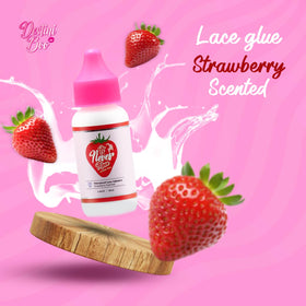 Destini Boo strawberry-scent wig glue highlighting pleasant fragrance