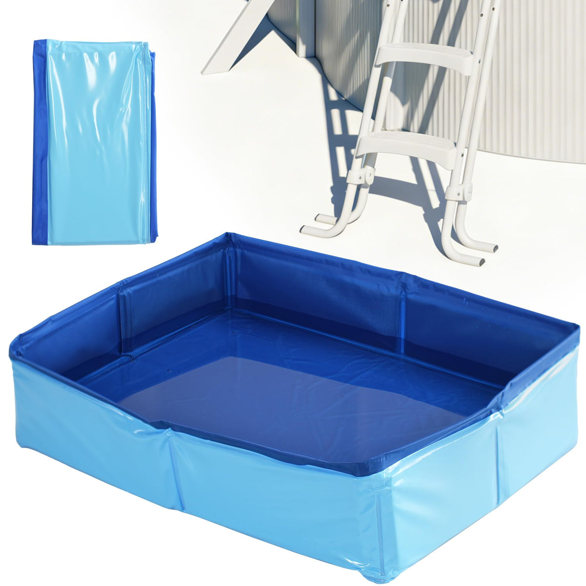 Desunqin foot bath basin 16x12 inches, foldable for easy poolside rinsing.