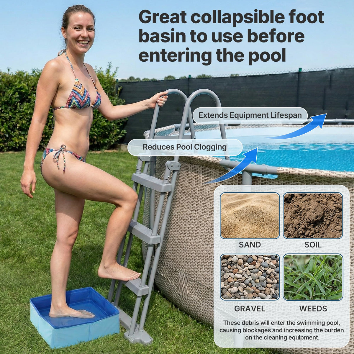 Desunqin foot bath basin made of durable Oxford fabric for outdoor use.
