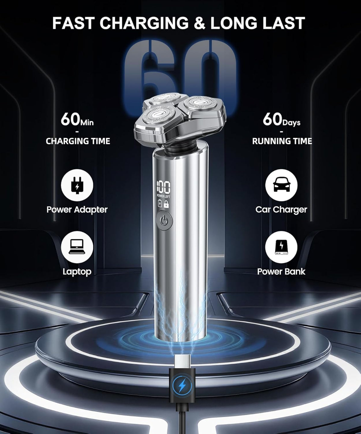 Detona razor offers precise shave along jawline and neck.