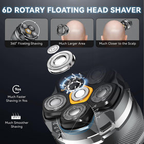 Detona head shaver 6D floating heads adapt to contours for skin-close results.
