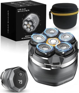 Detona head shaver with magnetic head for quick release and easy cleaning.