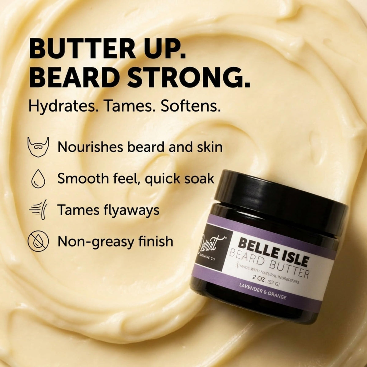 Detroit Grooming Co. beard butter hand application demonstrates easy use.