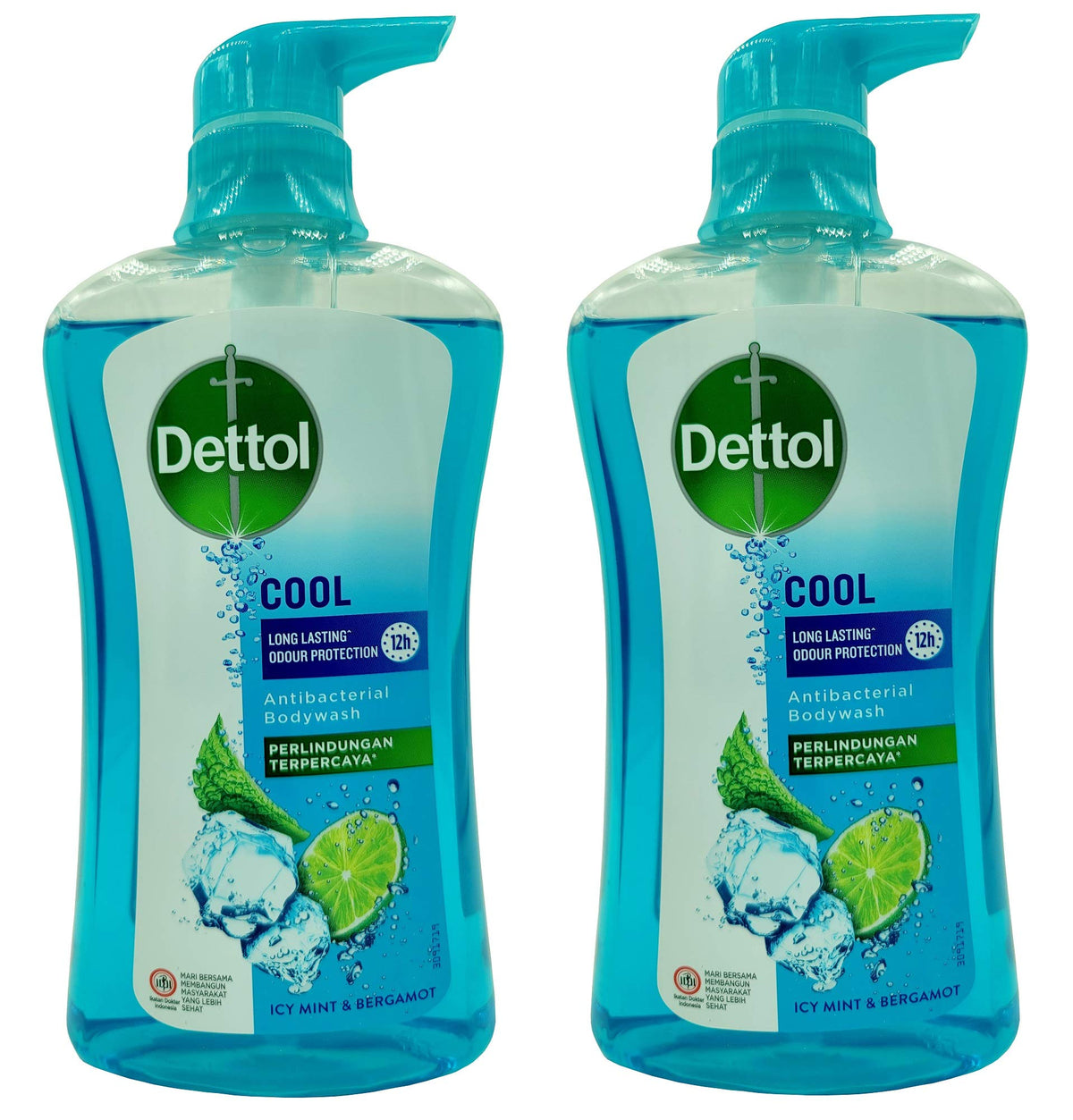 Dettol cooling antibacterial body wash bottle with menthol for refreshing daily cleansing.