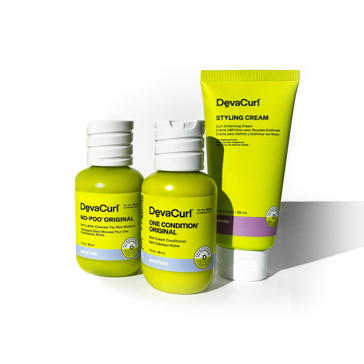 DevaCurl OG Kit curls after product application showing smooth, defined texture.