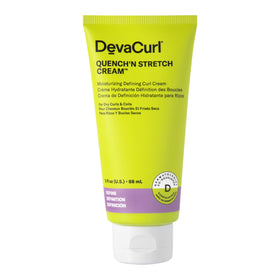 DevaCurl Quench'n Stretch Cream 3 oz bottle moisturizes and defines curls.