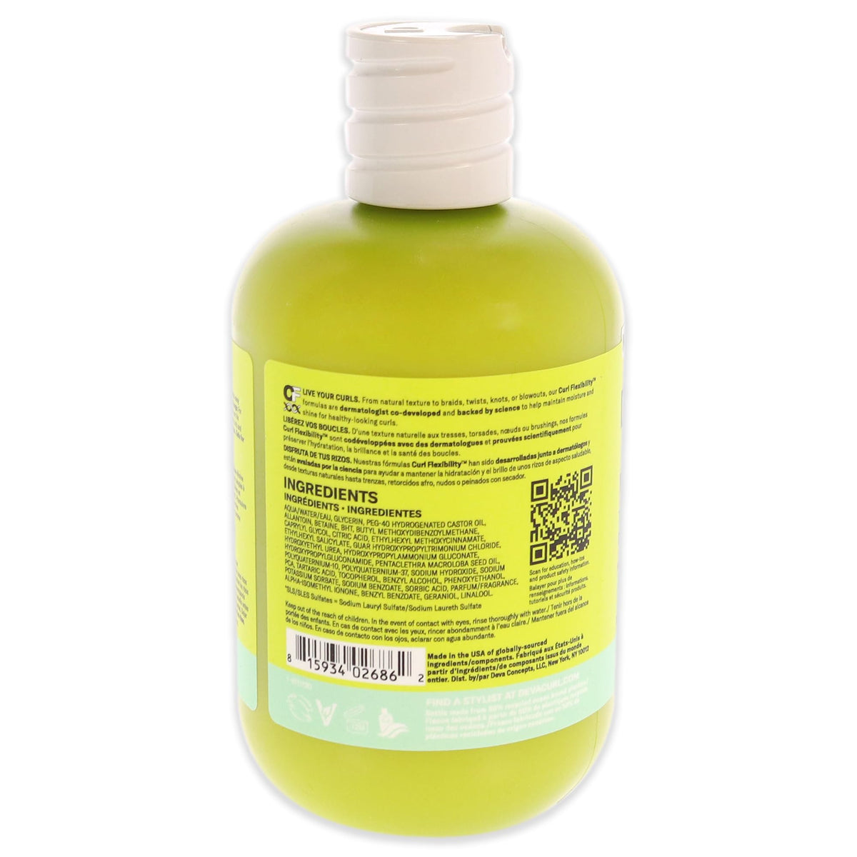 DevaCurl Wash Day Wonder Green Oasis hair-tangle before-after shows smoother strands.