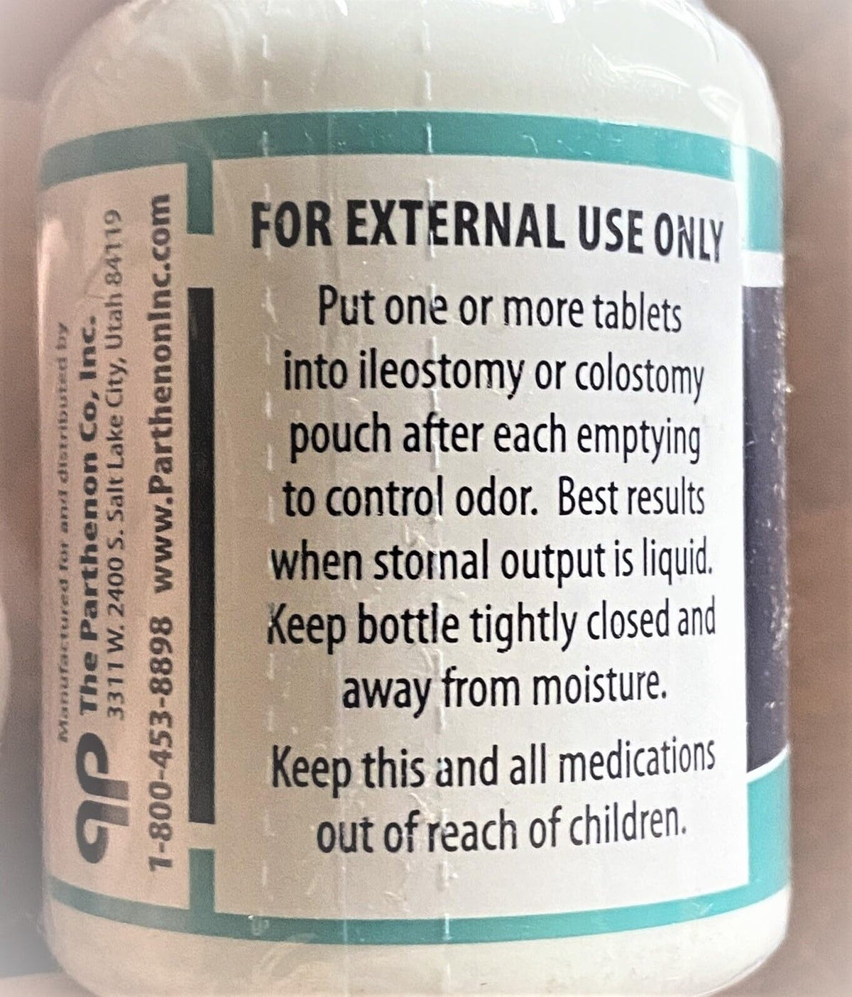 Devko charcoal tablets for ostomy pouches, shown with packaging for travel-friendly odor management.