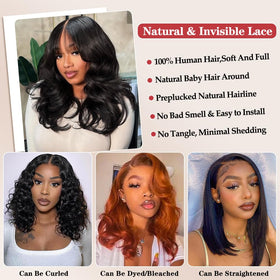 Devonia natural black color wig suitable for versatile styles.