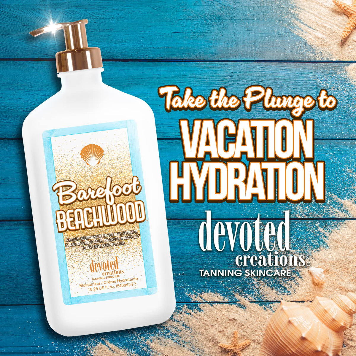 Devoted Creations Barefoot Beachwood fragrance evokes beachy relaxation.