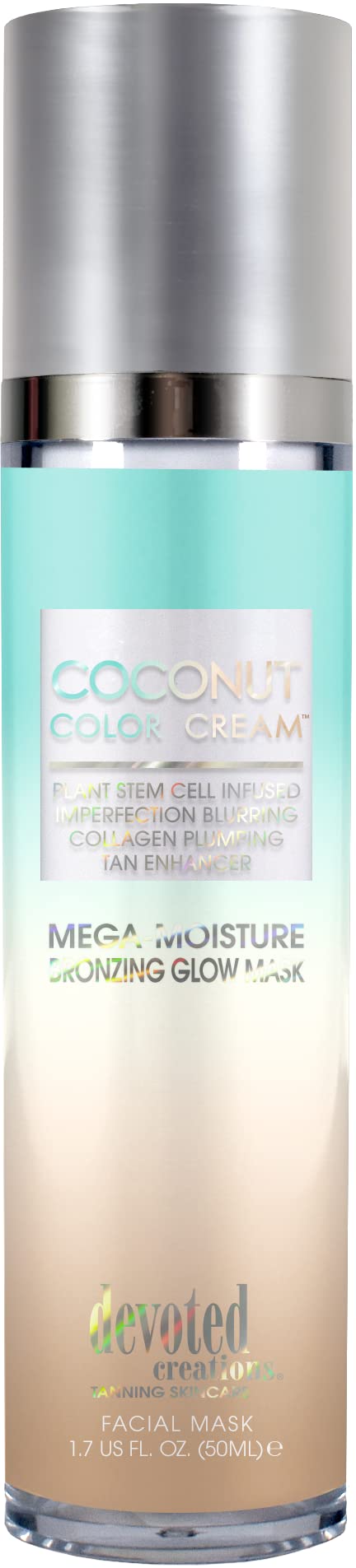Devoted Creations Coconut Color Cream mask hydrates skin for a radiant, bronzed glow.