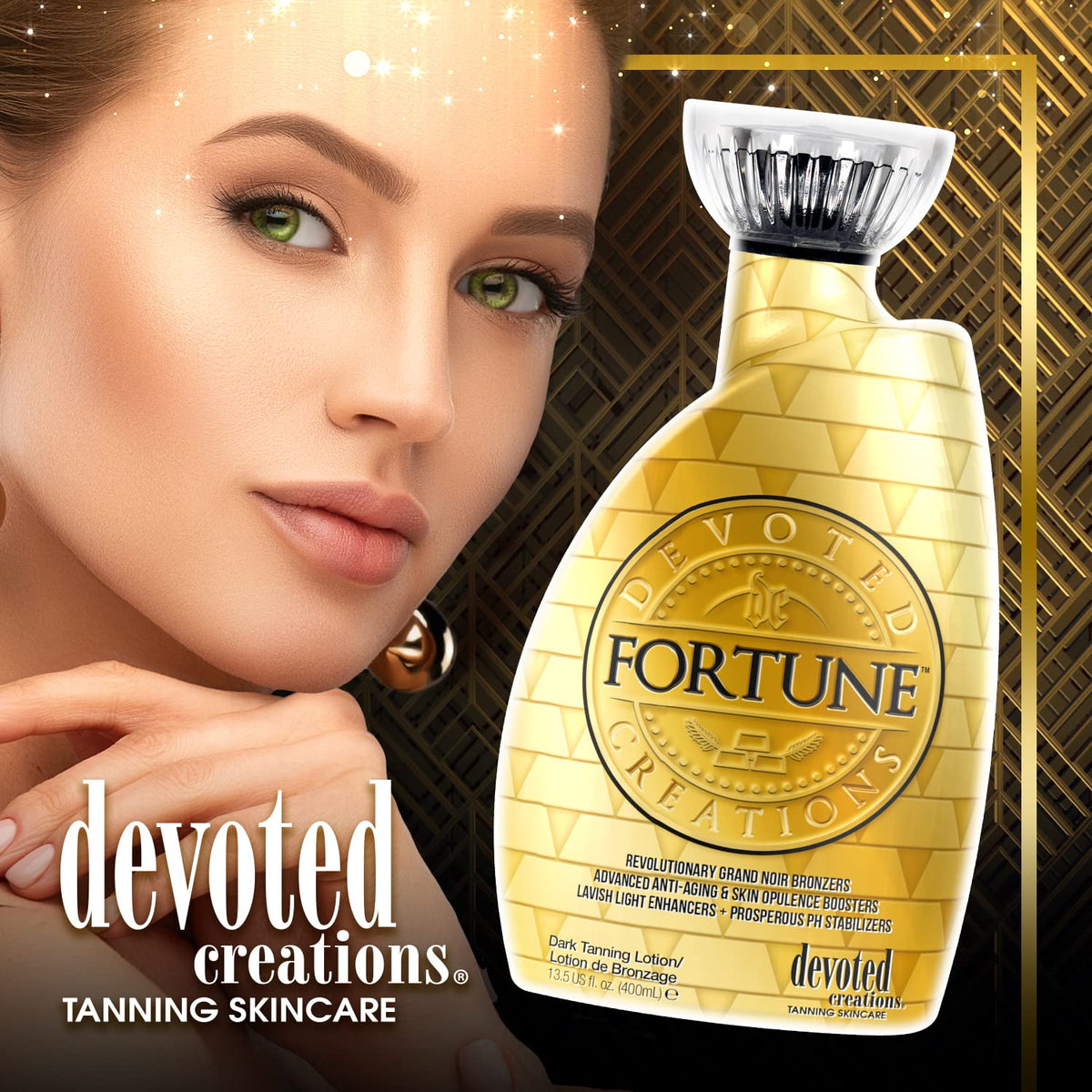 Fortune Bronzer near skin with pH-balancing formula for optimal absorption