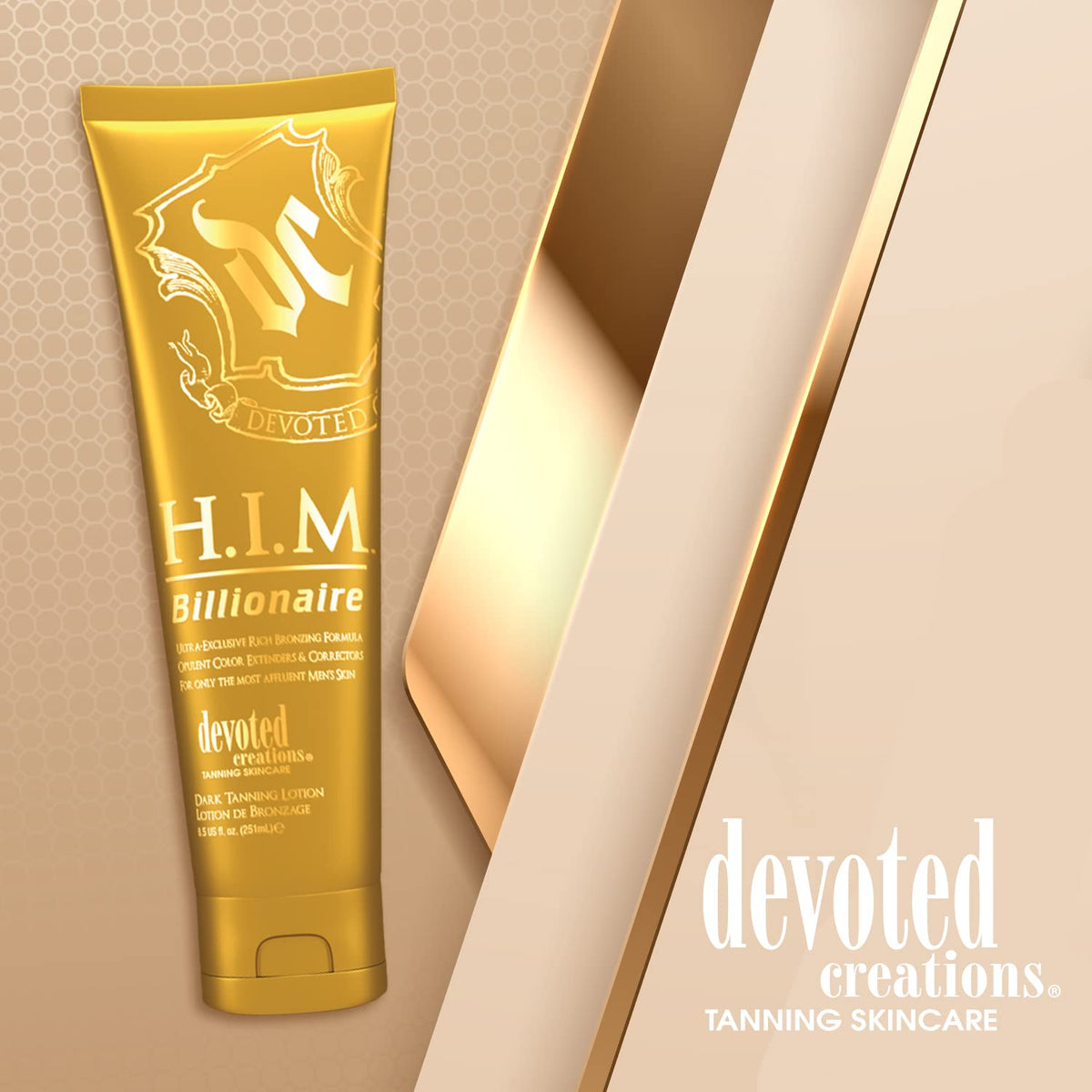After-application skin with H.I.M Billionaire displaying deep color development