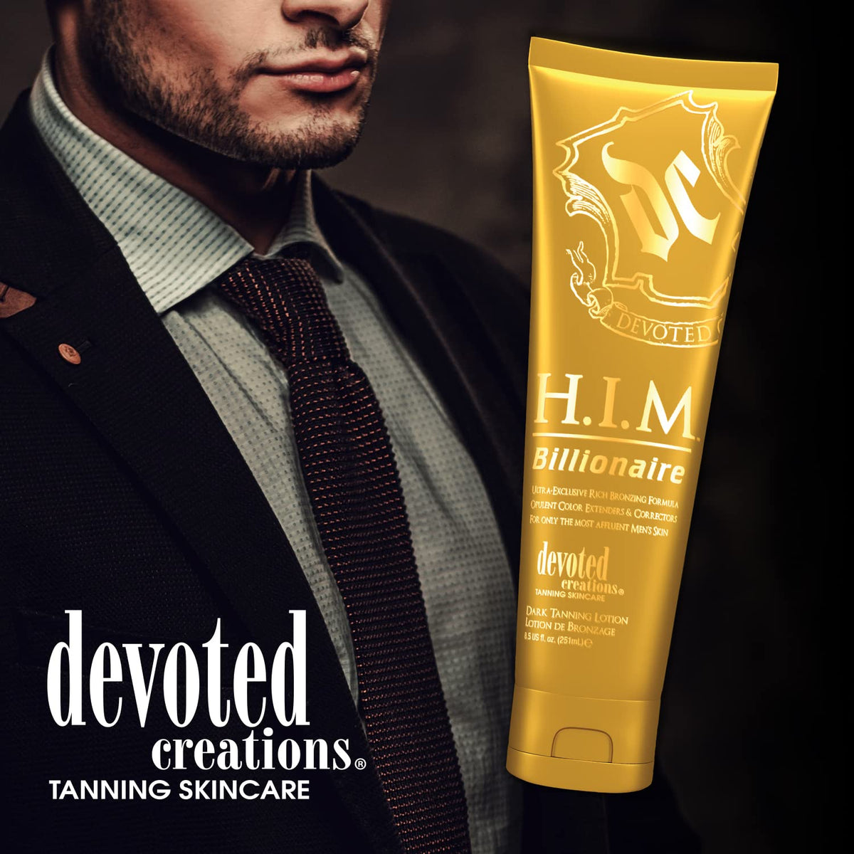 Close-up of H.I.M Billionaire texture showing creamy, luxurious lotion consistency