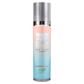 Devoted Creations Halo Beam Cream bottle closeup with glow boosting formula
