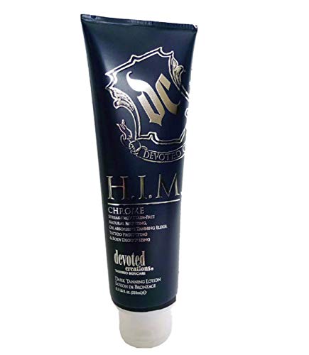 Devoted Creations H.I.M Chrome packaging top view highlights tattoo protection and odor control